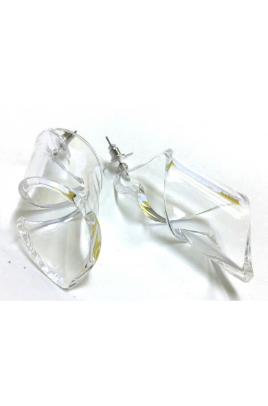 LG - Ribbon earrings - clear