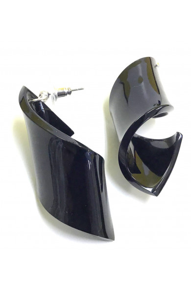 LG - Ribbon earrings - black