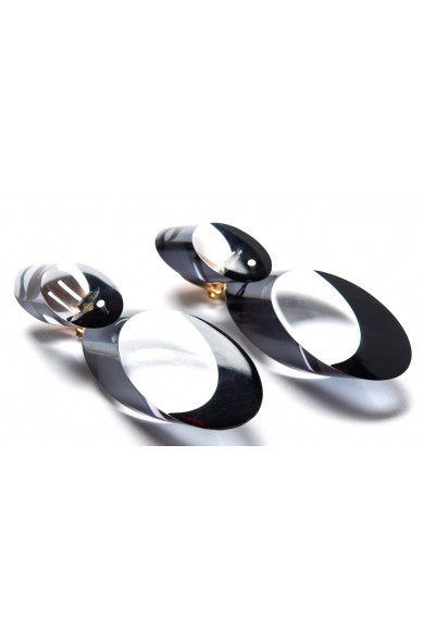 LG - Oval earrings - black