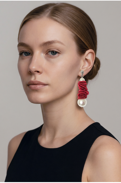SGP Sprout earring - red/white