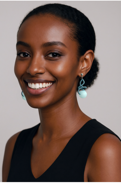 SGP Sat earring lg - aqua