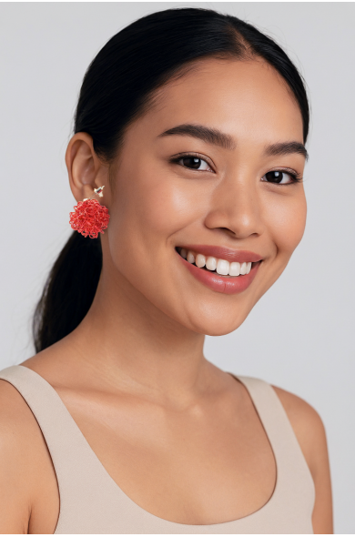 SGPe Flocon earring - red