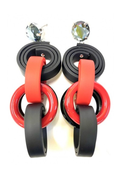 KLAMIR Earrings 02E red/blk