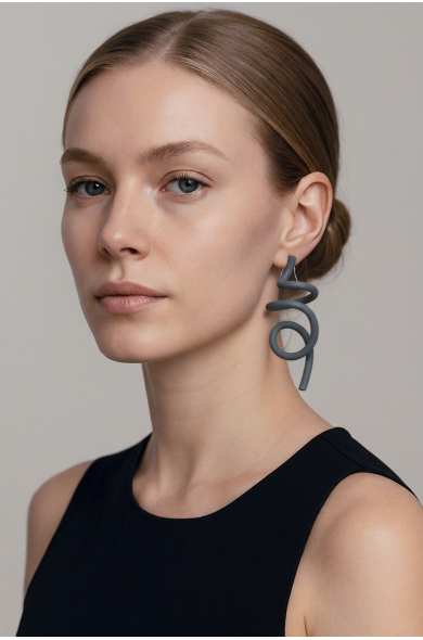 SC Wave earrings - dark grey