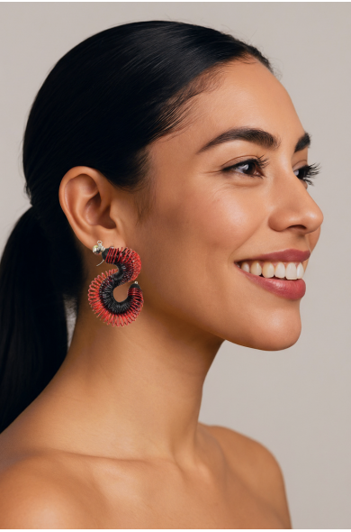SGP Volute earring - red/blk