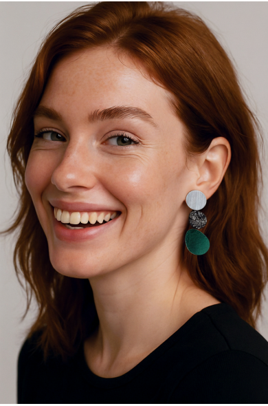 ISKIN OR01 green earrings