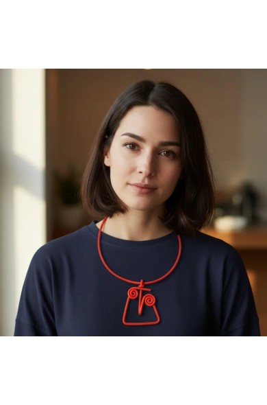 SC FACE PETITE red - necklace