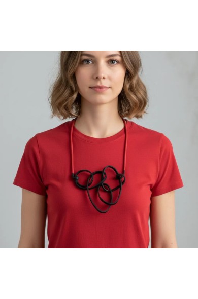 SC TWISTED red - necklace
