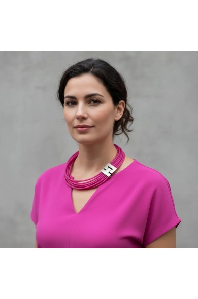 SC SATURN fuchsia - necklace