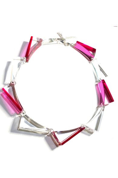 LAURENT GUILLOT TRIANGLE fuchsia necklace