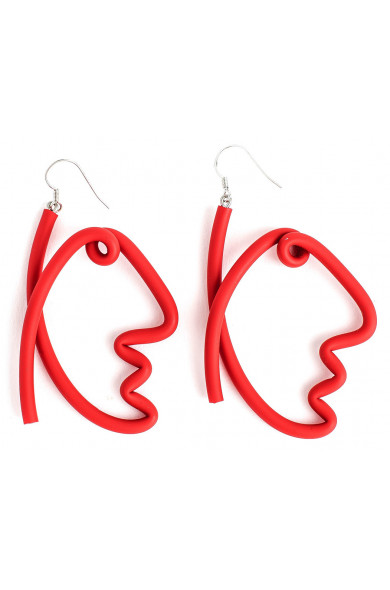 SC Face earrings - red