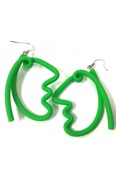 SC Face earrings - green