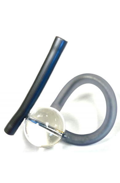 SC Tori ring - metal grey w/ clear ball