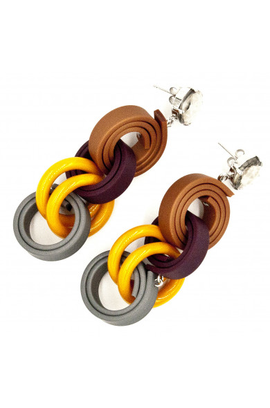 KLAMIR earrings 02E bronze/grey