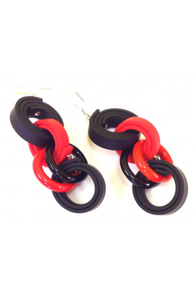 KLAMIR earrings 02E blk/red