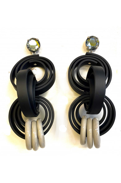KLAMIR Earrings AN02 blk/grey