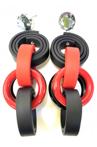 KLAMIR Earrings 02E red/blk