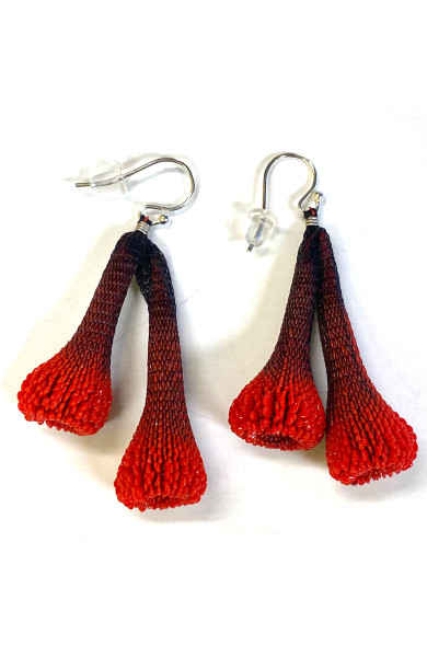 TZU earrings Clochettes red